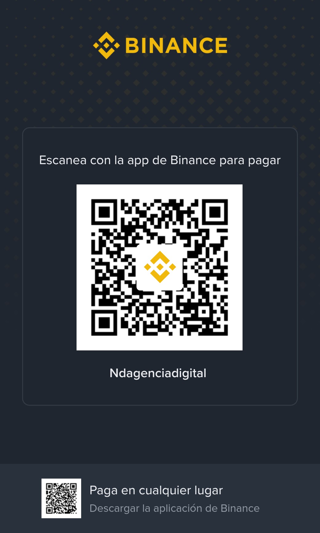 Código QR de Binance Pay para pagar a NephDesign